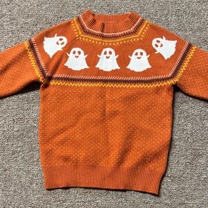 SHEIN Orange Ghost Sweater for Kids